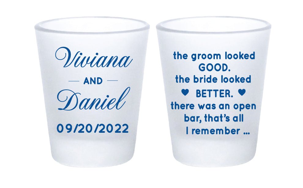 Open bar wedding shot glasses