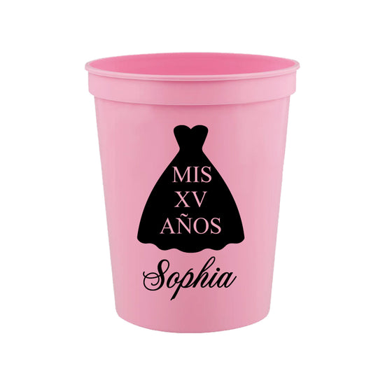 Personalized Quinceanera cups, personalized Quinceanera party favors