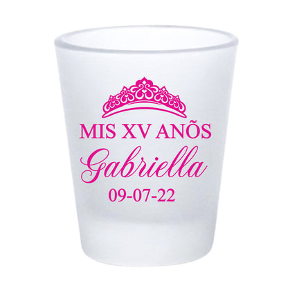 Personalized Quinceanera shot glasses