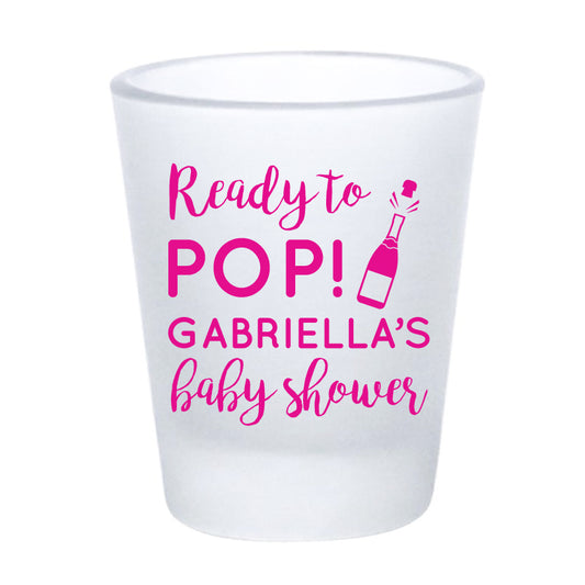Ready to pop baby shower shot glasses