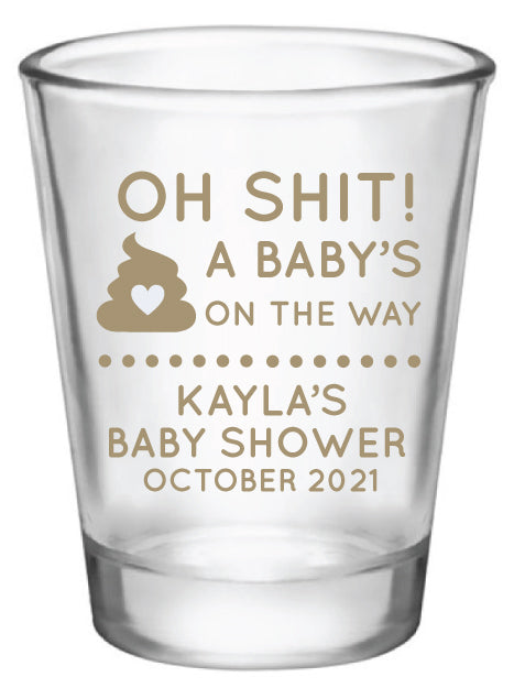 Oh shit! baby shower shot glasses
