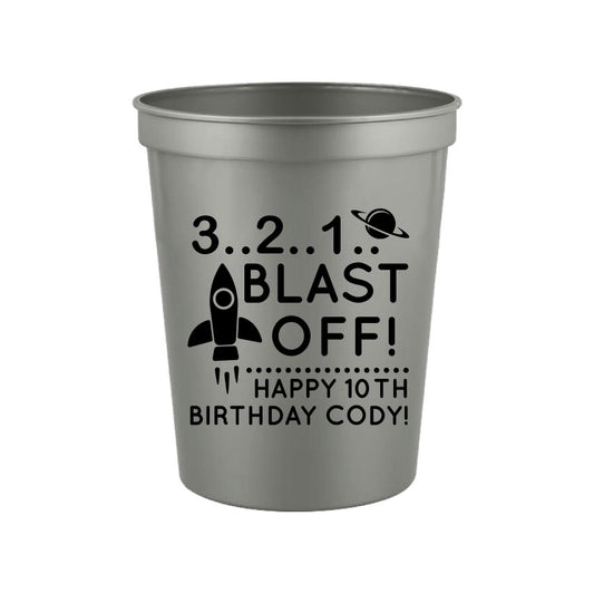 Spaceship birthday party cups
