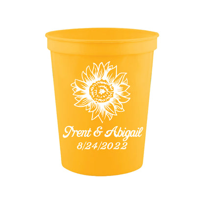 Sunflower wedding cups
