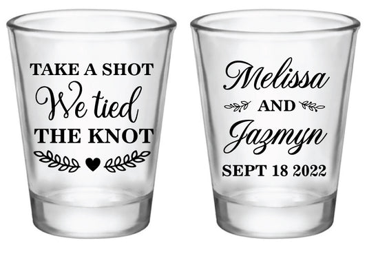 Take a shot we tied the knot- double sided