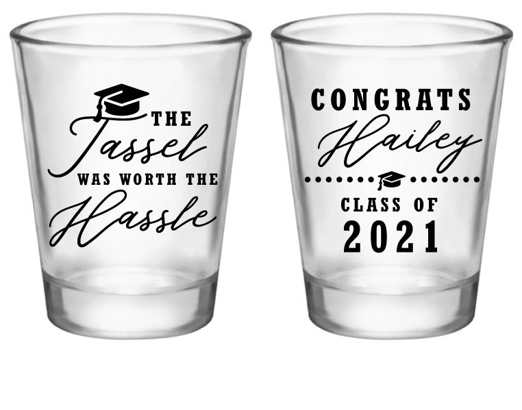 Graduation shot glasses- the tassel was worth the hassle