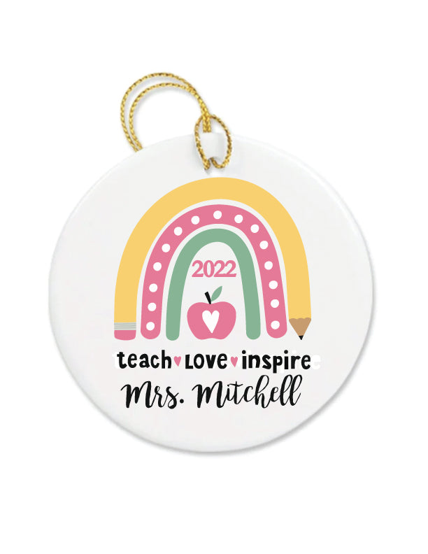 Personalized Teacher Christmas Ornament