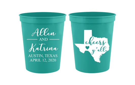 Texas wedding cups