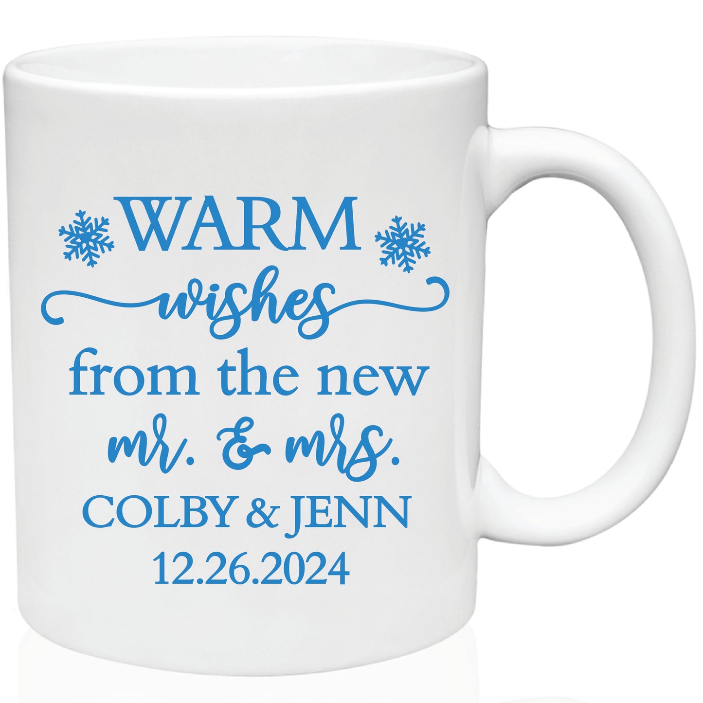 Wedding Mugs- Warm wishes from the new Mr. & Mrs.